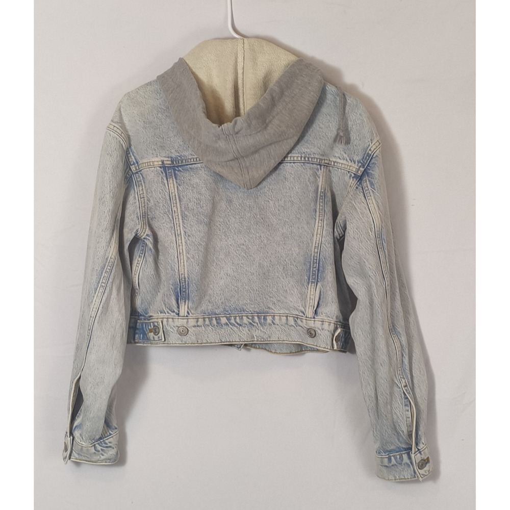 Free People Womens Brando Denim Jacket Size Small acid washed 90s Skater Retro - Picture 2 of 10